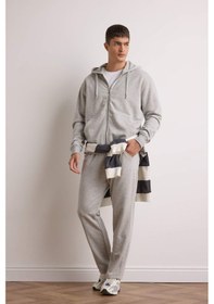 Resim Defacto Regular Fit Basic Düz Beli Bağcıklı Düz Paça Cepli Eşofman Altı D6762ax25augr210 Gri 