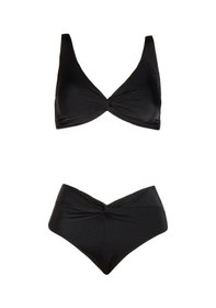 Resim Endeep Kadın Yüksek Bel Siyah Bikini Takımı Düz Siyah 