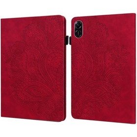 Resim Metabagua Digital Computer Home Honor Pad X9 Kılıf Çiçek Desenli Pu Deri Folyo Standı Kart Yuvalı Tablet Kapağı-gül Altın Kapaklı Kılıf 