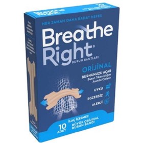 Resim Breathe Right Orijinal Büyük Burun Bandı - 10 Adet 