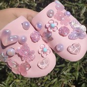 Resim 22 Parça Pembe Kelebek Ayı Moda Ayakkabı Aksesuar Seti, Bahçe Ayakkabıları, Sandaletler, Plaj Ayakkabıları vb. İçin Uygun. Yeniden Kullanılabilir Ayakkabı Aksesuarları, Tatil Hediyeleri 