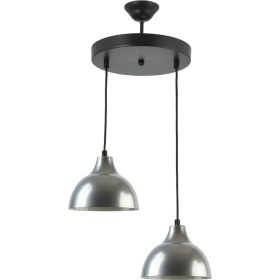 Resim Teknotrust Kinder Salon - Mutfak - Yatak Odası 2 Li Gri Renkli Metal Sarkıt Avize 