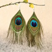 Resim 1 Çift Vintage Boho Tavuskuşu Yapay Tüy Küpeler, Günlük ve Parti Durumları için Alaşımlı Saplı Şık Açıklama Sarkan Küpeler - Tüm Mevsimler İçin Aksesuar 