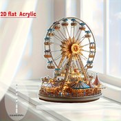 Resim 2D Düz, 2D Akrilik Dönme Dolap Dekoratif Sanat Parçası - Sıcak Aydınlatma Etkisiyle Karmaşık Dönen Karusel Tasarımı - Yatak Odası, Oturma Odası, Ofis için Bohem Tarzı Ev Dekoru - Arkadaşlık Temalı, Güç Gerektirmez, Masaüstü Gösterim Öğesi | Sanatsal Aydınlatma Etkisi | Detaylı İşçilik, 2D Düz 