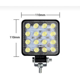 Resim MİRCAR Kare Off Road Iş Makinesi Kamyon Traktör Projektör Çalışma Ve Sis Lambası 16 Led 48 W Uyumlu 