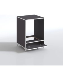 Resim Kenzlife ankastre modülü kabini krom gri fırın ocak dolabı kapaklı ayaklı sabit tabla 