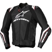 Resim Alpinestars Missile V3 Ignition Deri Korumalı Motosiklet Montu Siyah Beyaz 