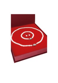 Resim Chavin Doğal İnci Kolye Küpe Bileklik Özel Kutulu Set Ep96by 
