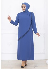 Resim Amine Hüma Melek Abiye Elbise İndigo İndigo 