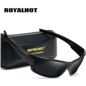 Resim Fastbuy Royalhot Uv400 Polarize Siyah Gri Tam Çerçeve Unisex Spor Güneş Gözlüğü Pc Kare Golf Yürüyüş Kılıflı Altın Altın 
