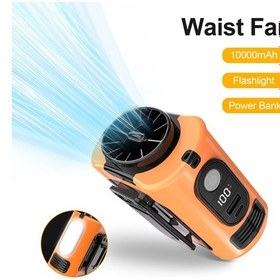 Resim 10000mah Yeni Bel Fan Soğutma Yüksek Sıcaklık Açık Hava Çalışma Odası Orange 1 Piece Set 