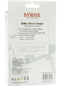 Resim Syrox C32 Metal Araç Içi Şarj Adaptörü ve Micro Usb Kablo Set 3.1 