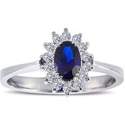 Resim Lova Pırlantalı Oval Safir Anturaj Yüzük - 1030168 