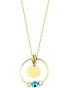 Resim Nazarboncuk Altın Kolye 14K Halka Dorikalı 