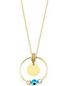 Resim Nazarboncuk Altın Kolye 14K Halka Dorikalı 