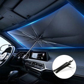 Resim UV Dirençli Taşınabilir Araba Güneşlik - SUV'lar & Off-Road Araçlar için Katlanabilir Cam Koruyucu, Dayanıklı & Çok Yönlü, 139.7cm x 31 