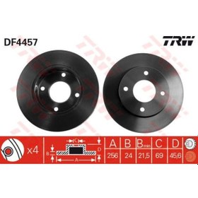Resim TRW DF4457 Fren Diski Ön Colt 04-12 / Forfour 04-06 Havalı 256Mm 
