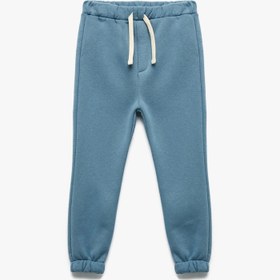 Resim Erkek Bebek Beli Bağcıklı Pamuklu Basic Şardonlu Jogger Eşofman Altı 