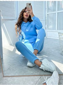 Resim Bebe Mavisi Kadın Eşofman Takımı - Oversize Bebe Mavisi 