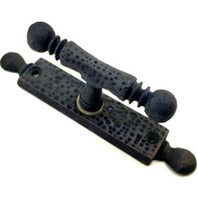 Resim Antika Tarz Dekoratif Pirinç Misket Pencere Kolu - 165x32 Mm, Oksit 