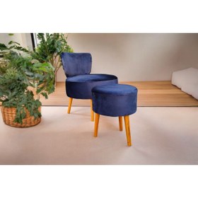 Resim BEYLERBEYİ Çay Seti Tekli Koltuk Berjer Ve Puf Takımı (salon, Balkon, Ofis) 2 li Takım 