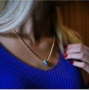 Resim Burgu Zincir Ve El Işi Nazarlık Kolye 