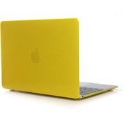 Resim Arabulalaca Macbook Pro 13.3'' A 1502 - A 1425 Kılıf Mat Doku Hardcase Kapak Sarı 