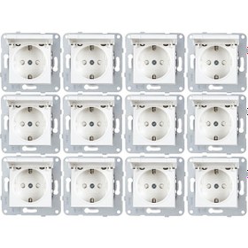 Resim Viko Karre Kapaklı Çocuk Korumalı Top Priz 12 Adet - Çerçevesiz 