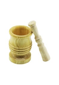 Resim Büyük Boy Lüx Ahşap Havan Sarımsak Dövecek Ç: 8.3cm--d: 7cm--y: 12cm Fileli Ambalaj 5570 Sarı 