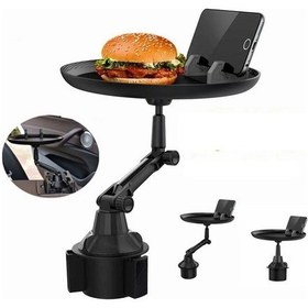 Resim Araç İçi Telefon Yemek Masası Bardaklık Yeri Tepsi Standı Ayarlı 