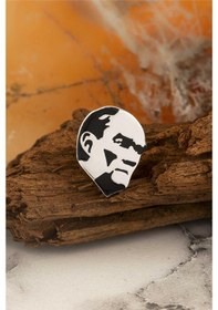 Resim Atatürk Silüeti Gümüş Rozet -5873 Gümüş 