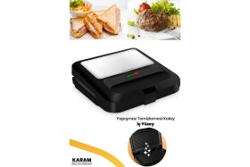 Resim Özbience 750 W Isınmaya Dayanıklı Tost ve Izgara Makinesi Siyah Inox 