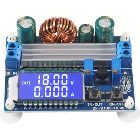 Resim NODEMCU LUA DC-DC Buck Boost Dönüştürücü Modülü 5.5-30V'den 0.5-30V'ye 4A 35W Ayarlanabilir Step Up/Down Voltaj Regülatörü, LCD Dijital Voltmeterli, Panel Montajı, Bakır Alaşım Kontaklar, Kısa/Uzun Basınç Buton Kontrolü ile DIY Elektronik Projeler için, Kompakt Tasarım, Dayanıklı Yapı 