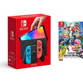 Resim Nintendo Switch OLED Yeni Nesil Konsol 64GB + Super Smash Bros Ultimate Oyunlu Bundle 