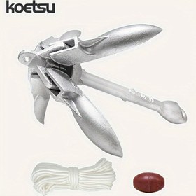 Resim KOETSU 1.59KG Galvanizli Demir Katlanır Çapa - Pas Dirençli, Kano, Kano, Paddle Board & Küçük El Sanatları için İdeal 