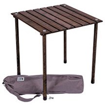 Resim Bag The Joy 50x50x50 CM Ahşap Katlanır Rulo Antrasit Kamp ve Piknik Masası 