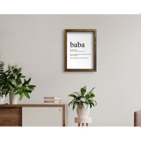 Resim Bk Home Godfather Baba Tasarımlı Doğal Masif Ahşap Çerçeveli Tabl (551059401) 