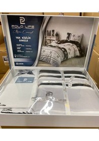 Resim Polo Life Lüks Tek Kişilik Nevresim Takımı-bjk Siyah Beyaz 