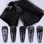 Resim 10/20 adet Dantel Tırnak Sanatı Transfer Folyosu, Seksi Tarz Dantel Desenli Tırnak Sanatı, Fantazi Çiçek Nakışlı Dekal, Düzensiz Çizgili Desen, Bayanların Ev Salonlarında DIY Tırnak Süslemesi için Uygun 