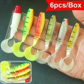 Resim 6 Adet Taklit Kuyruk Yumuşak Yem, 9cm/4, 8G Balıkçılık Yumuşak Yemleri, Haring, Solucanlar ve Levrekler İçin Uygun, Tatlısu ve Tuzlu Suda Kullanılabilir 