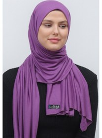 Resim Altobeh Tesettür Kadın Düz Renk Penye Şal Hijab - Mor 