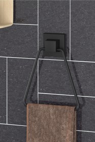 Resim Teknotel Easyfıx Yapışkanlı Üçgen Mat Siyah Ef233 Havluluk 