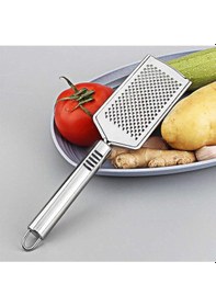Resim Paslanmaz Çelik Rende, Peynir Limon Sarımsak Rendesi, Çok Işlevli El Rendesi Açık Gri 