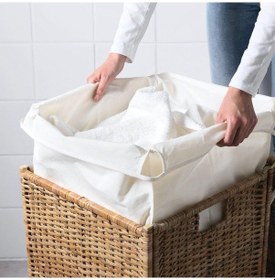 Resim Rattan Çamaşır Sepeti 80 Litre Meridyendukkan Naturel Kirli Çamaşır Sepeti Diğer 