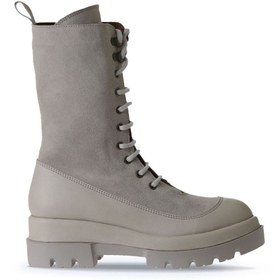 Resim Bueno Shoes Bej Deri-süet Kadın Dolgu Topuklu Bot 01wv2901 