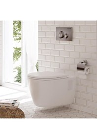 Resim Creavit Tp325 Beyaz Kanallı Asma Klozet Ve Yavaş Kapanır Kapak 