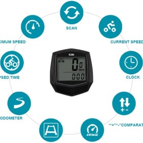 Resim Sunding SD-591 Kablolu Dijital Bisiklet Km Saati Hız Göstergesi Su Geçirmez LCD Ekran 