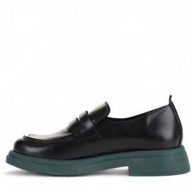 Resim Bueno Shoes Siyah Yeşil Açma Deri Kadın Loafer 01wz4000 