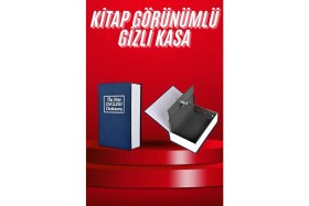 Resim Motto Ticaret Kitap Görünümlü Gizli Kasa Büyük Boy Anahtarlı Kilitli Para Kasası 