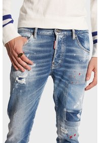 Resim Dsquared2 Erkek Kot Pantolon S74lb1456 S30663 470 Lacivert 